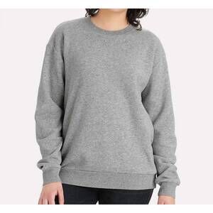 NEW ALTERNATIVE cozy fleece crewneck sweatshirt top in heather grey